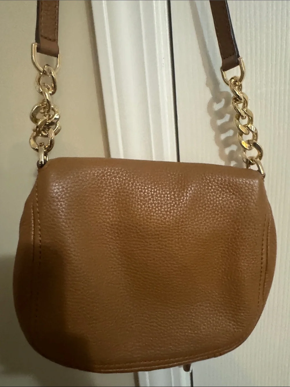Michael Kors Tan Leather Crossbody Bag with Gold Hardware